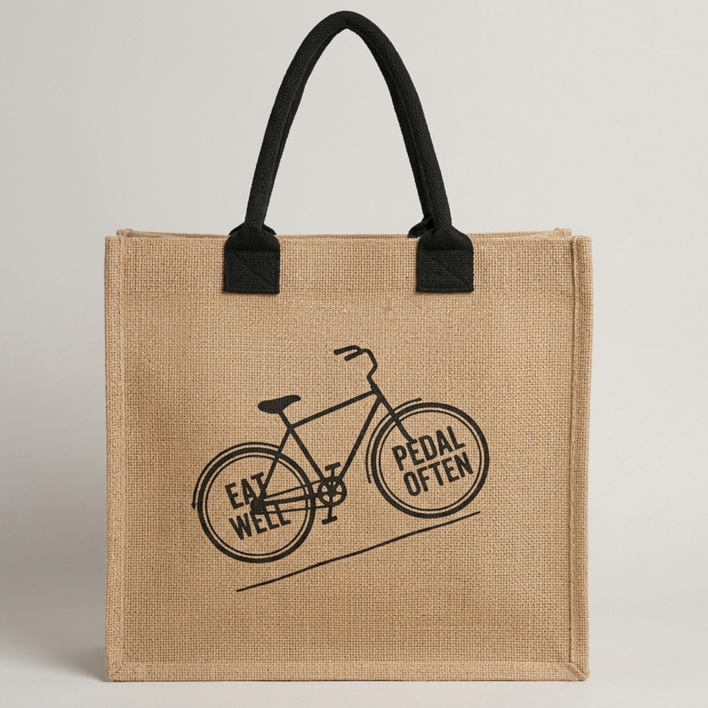 Printed Jute Tote Bag