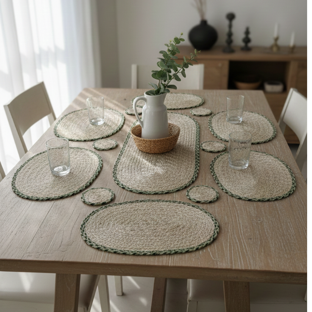 JUTE DINING TABLE SET